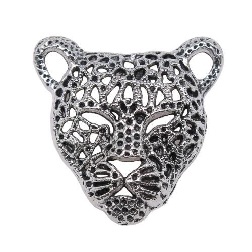 Zinc Alloy Animal Pendants, Leopard, plated, vintage & fashion jewelry & DIY & double-hole & hollow 