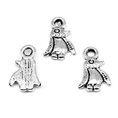 Zinklegierung Tier Anhänger, Pinguin, antik silberfarben plattiert, Vintage & Modeschmuck & DIY, 7x11mm, verkauft von PC