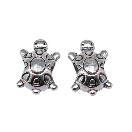 Zinc Alloy Animal Beads, Turtle, antique silver color plated, vintage & fashion jewelry & DIY 