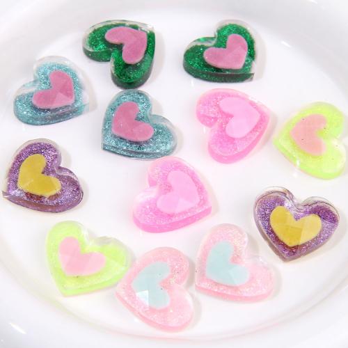 Two Tone Resin Cabochon, Heart, DIY 
