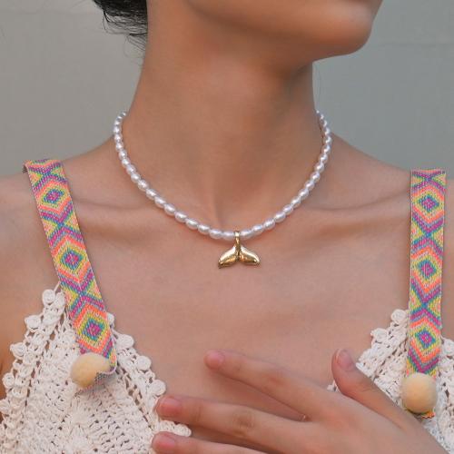 Plastic Pearl Necklace, with Zinc Alloy, with 6cm extender chain, plated, fashion jewelry, white cm [
