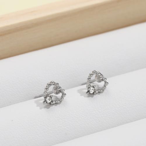 Crystal Jewelry Earring, Zinc Alloy, with Crystal, fashion jewelry & for woman & hollow, original color 