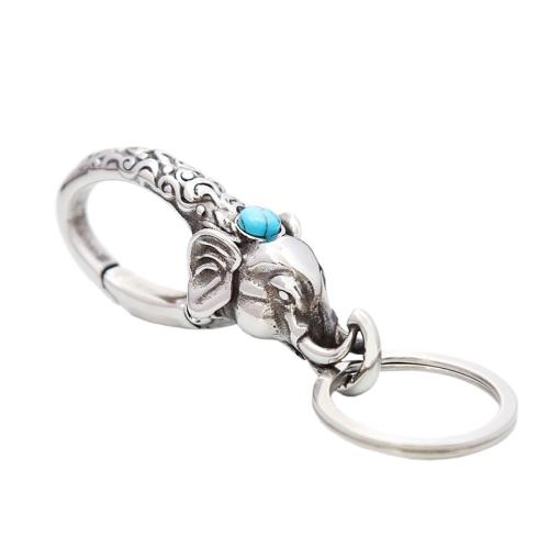Stainless Steel Key Clasp, 304 Stainless Steel, with Gemstone, vintage & Unisex, original color 