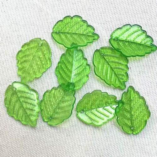 Transparent Acrylic Beads, Leaf, DIY, green, beads length 5-15mm 