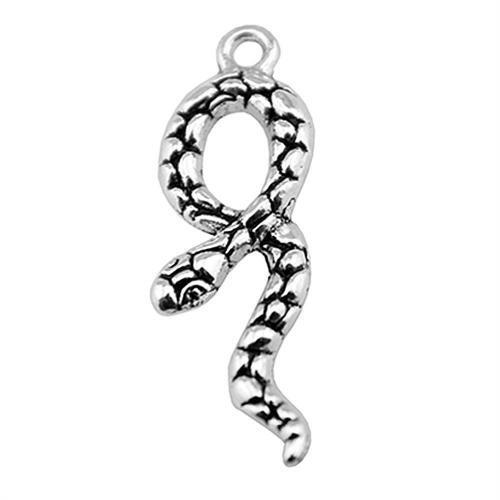 Zinc Alloy Animal Pendants, Snake, antique silver color plated, vintage & fashion jewelry & DIY 