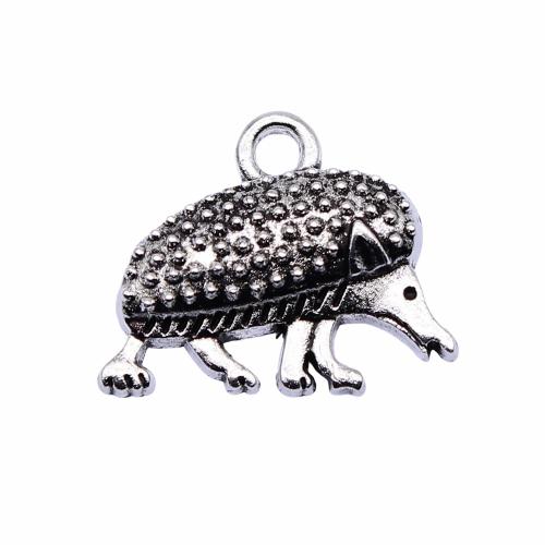 Zinc Alloy Animal Pendants, Hedgehog, antique silver color plated, vintage & fashion jewelry & DIY 