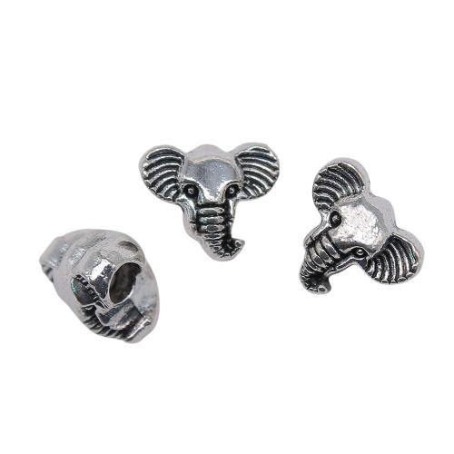 Zinc Alloy Animal Beads, Elephant, antique silver color plated, vintage & fashion jewelry & DIY 