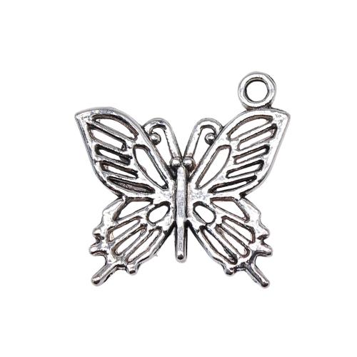 Zinc Alloy Animal Pendants, Butterfly, antique silver color plated, vintage & fashion jewelry & DIY & hollow 