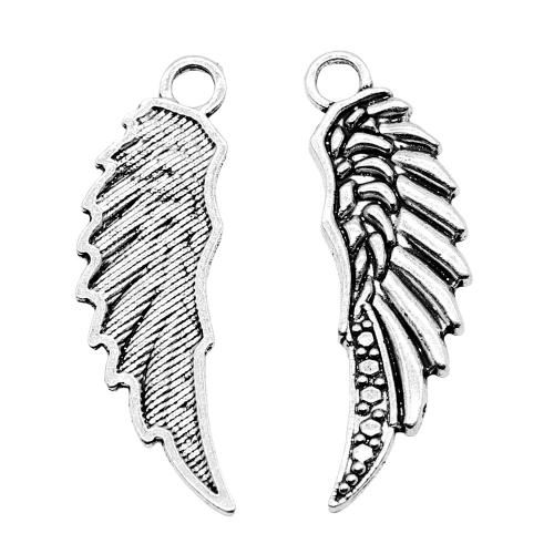 Wing Shaped Zinc Alloy Pendants, antique silver color plated, vintage & fashion jewelry & DIY, 39mm 