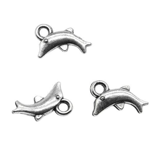 Zinc Alloy Animal Pendants, Dolphin, antique silver color plated, vintage & fashion jewelry & DIY 
