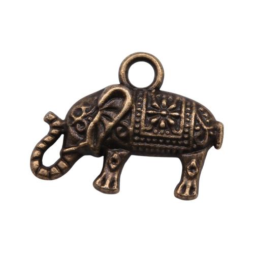 Pendentifs animaux en alliage de zinc, éléphant, Plaqué de couleur de bronze antique, Vintage & bijoux de mode & DIY Vendu par PC