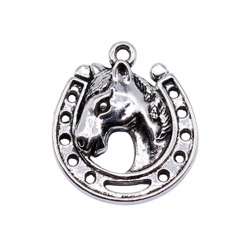Zinc Alloy Animal Pendants, Horse, antique silver color plated, vintage & fashion jewelry & DIY 