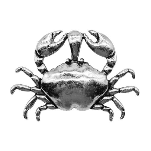 Pendentifs animaux en alliage de zinc, crabe, Plaqué de couleur d'argent, Vintage & bijoux de mode & DIY Vendu par PC