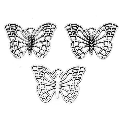 Zinc Alloy Animal Pendants, Butterfly, antique silver color plated, vintage & fashion jewelry & DIY & hollow 