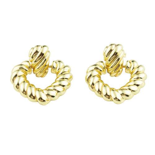 Brass Stud Earring, Heart, high quality plated, fashion jewelry & for woman 