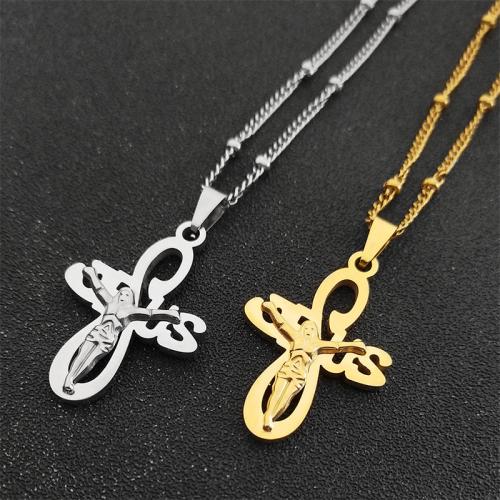 Stainless Steel Jewelry Necklace, 304 Stainless Steel, Cross, fashion jewelry & Unisex Approx 50 cm 