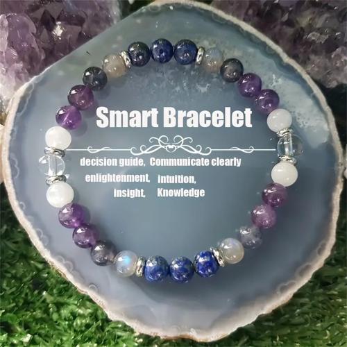 Gemstone Bracelets, with Zinc Alloy, fashion jewelry & Unisex, mixed colors cm 