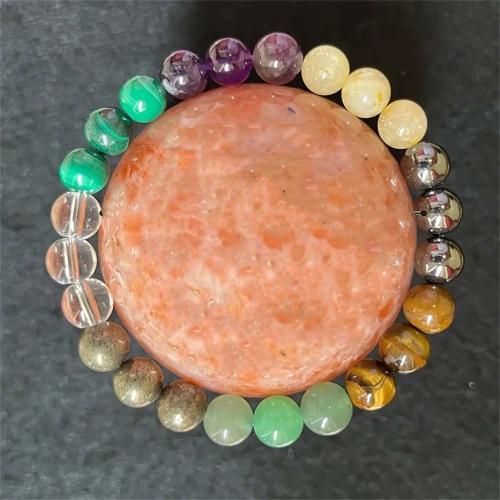 Драгоценный камень Браслеты, Полудрагоценный камень, ювелирные изделия моды & Мужская, разноцветный, продается PC