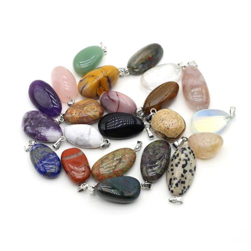 Gemstone Jewelry Pendant, Natural Stone, Oval, DIY 10-15x20-25mm 
