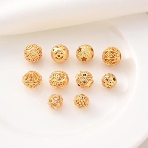 Entretoise de perles en laiton, Placage, DIY & styles différents pour le choix & pavé de micro zircon, doré, Vendu par PC