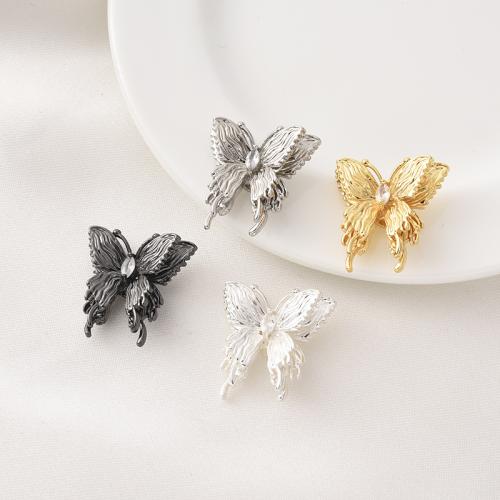 Brass Spacer Beads, Butterfly, plated, DIY & micro pave cubic zirconia 