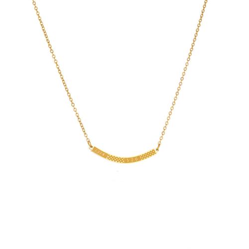 Collier de bijoux de titane, Acier titane, avec 5cm chaînes de rallonge, Placage, pour femme & émail, doré cm, Vendu par PC