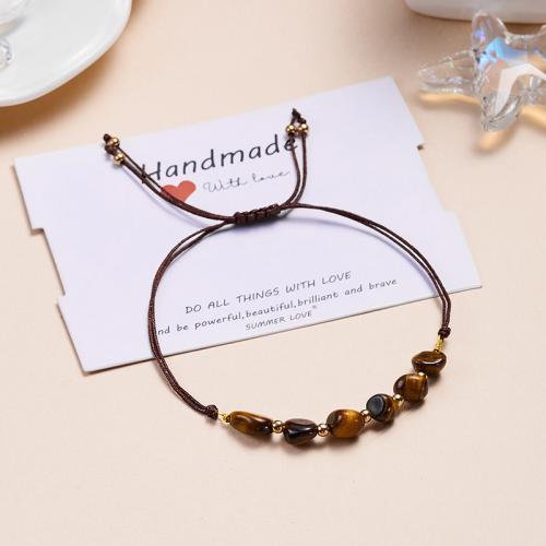 Gemstone Bracelets, Zinc Alloy, with Natural Gravel & Nylon Cord, for woman Approx 16-28 cm 