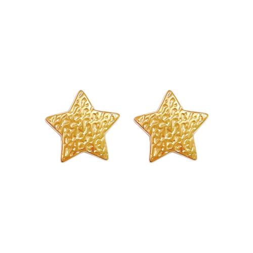 Stainless Steel Stud Earring, 304 Stainless Steel, Star, Vacuum Ion Plating, fashion jewelry & for woman, golden 