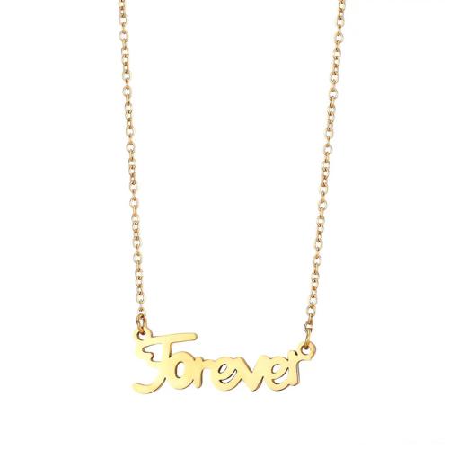 Stainless Steel Jewelry Necklace, 304 Stainless Steel, with 5cm extender chain, Alphabet Letter, Vacuum Ion Plating, fashion jewelry & for woman cm [