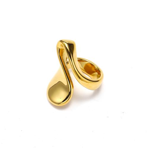 Edelstahl Fingerring, 304 Edelstahl, Vakuum-Ionen-Beschichtung, Modeschmuck & verschiedene Größen vorhanden & für Frau, goldfarben, 24x35mm, verkauft von PC