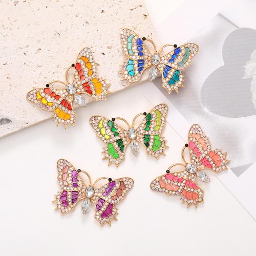 Hair Band Findings, Zinc Alloy, Butterfly, plated, fashion jewelry & enamel & with rhinestone 