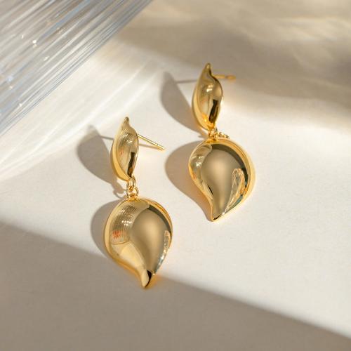 Stainless Steel Drop Earring, 304 Stainless Steel, plated, fashion jewelry, golden 
