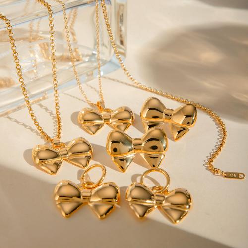 Fashion Stainless Steel Jewelry Sets, 304 Stainless Steel, Bowknot, plated, fashion jewelry golden 