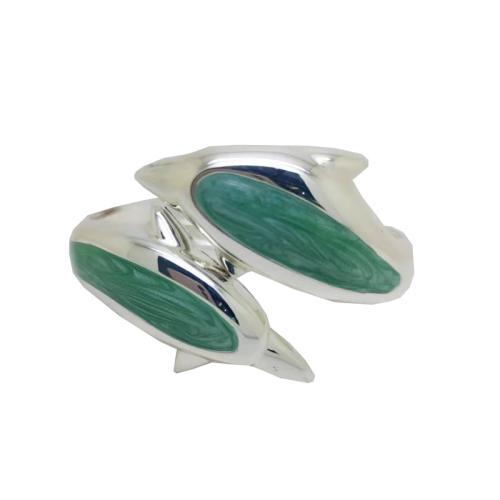 Enamel Zinc Alloy Bangle, Dolphin, plated, for woman 