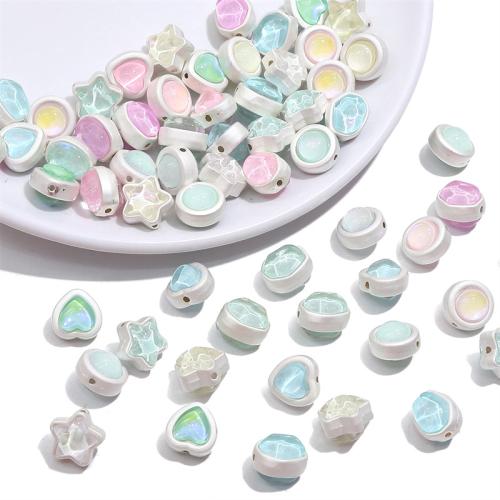 Plaqué Perles de verre, laiton, avec verre, DIY & styles différents pour le choix, plus de couleurs à choisir Environ 1mm, Vendu par PC