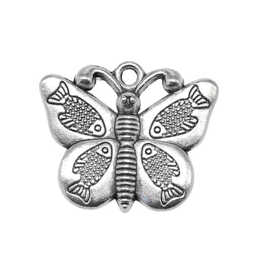 Zinc Alloy Animal Pendants, Butterfly, antique silver color plated, vintage & fashion jewelry & DIY 