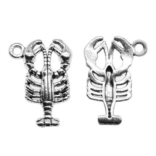 Zinc Alloy Animal Pendants, Lobster, antique silver color plated, vintage & fashion jewelry & DIY [
