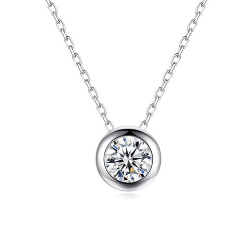 Zircon cubique Micro Pave collier en argent sterling, Argent sterling 925, avec 5cm chaînes de rallonge, bijoux de mode & pavé de micro zircon & pour femme, plus de couleurs à choisir Environ 40 cm, Vendu par PC