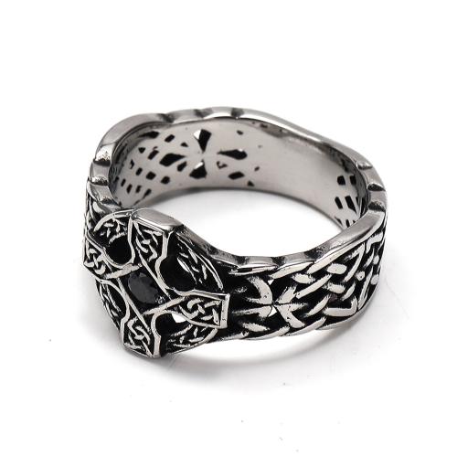Stainless Steel Finger Ring, 304 Stainless Steel, punk style & for man, original color 