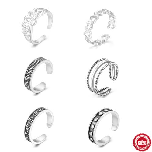 Серебро 925 пробы Палец кольцо, разные стили для выбора & Женский, серебряный, размер:7, продается PC