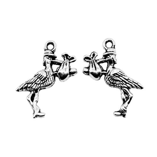 Colgantes Animales de Aleación de Zinc, Pájaro, chapado en color de plata antigua, Vintage & Joyería & Bricolaje, 23x18mm, Vendido por UD