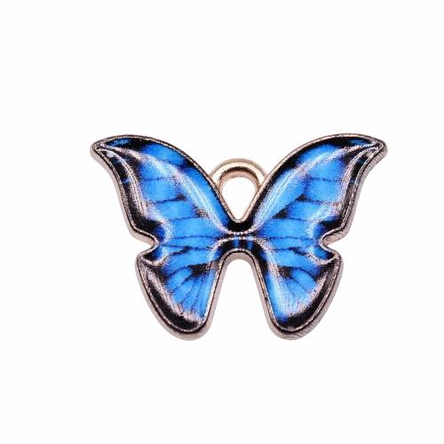 Zinc Alloy Animal Pendants, Butterfly, KC gold color plated, fashion jewelry & DIY & enamel 