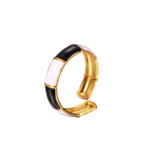 Enamel Stainless Steel Finger Ring, 304 Stainless Steel, fashion jewelry & Unisex 