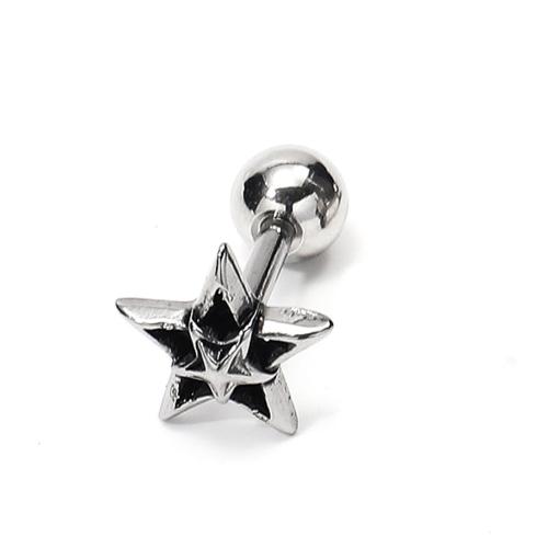 Stainless Steel Stud Earring, 304 Stainless Steel, Star, fashion jewelry & Unisex, original color 