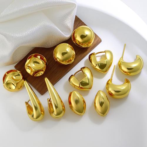 真鍮ドロップ イヤリング, 銅, メッキ, 異なるスタイルを選択 & 女性用, 金色, 売り手 ペア