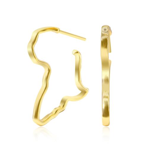 Brass Stud Earring, plated, for woman, Crystal Gold 