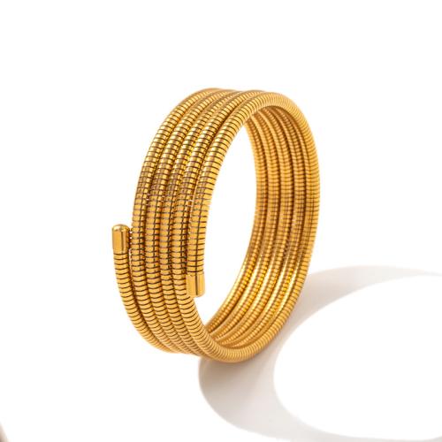 Stainless Steel Bangle, 304 Stainless Steel, plated, for woman, golden [