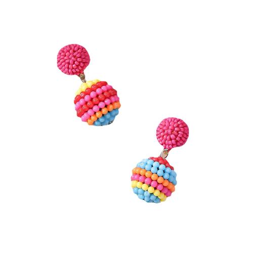 Resin Drop Earring, with Glass Seed Beads & Zinc Alloy & for woman, earring length 20-100mm 