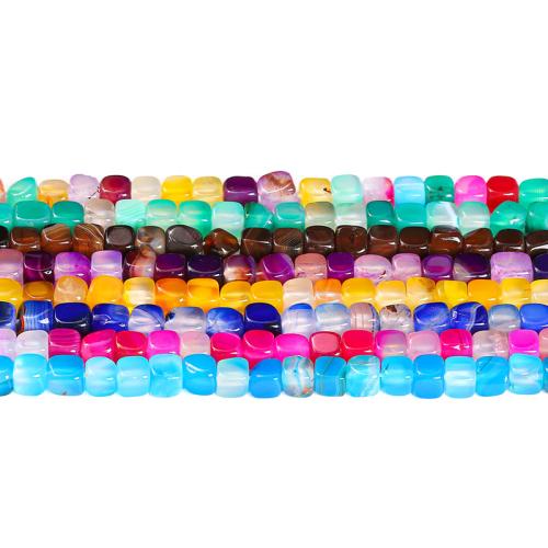 натуральные кружевные агатовые бусы, кружевной агат, Квадратная форма, полированный, DIY, Много цветов для выбора, beads length 7-8mm, Приблизительно 43ПК/Strand, продается Strand
