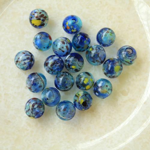 Glass Beads, Round, fashion jewelry & DIY, mixed colors, 14mm 